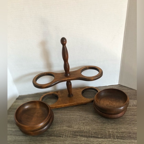 Vtg MCM Solid Wood Serving Bowl Set - Picture 13 of 13